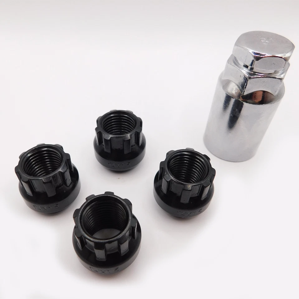 Locking Wheel Nuts M12x1.25 Open Bimecc (Black) For Infiniti FX30, FX50, FX35 — 第 2/4 张图片