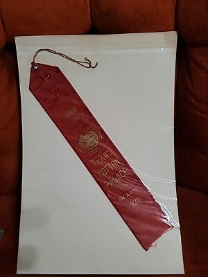 Antique Original 1926 Texas Cotton Palace Second Premium Ribbon! Waco TX!