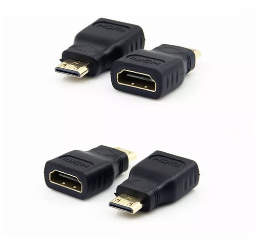 Mini HDMI Male to Standard HDMI Female Adapter Gold Plated HDTV 4K 1080p 3D - Picture 6 of 7