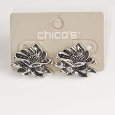 New Chico's Floral Stud Earrings Gift Vintage Women Party Holidlay Show Jewelry
