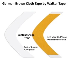 German Brown Cloth Tape Shape BB 3 packs 108 pieces by Walker Tape Co.