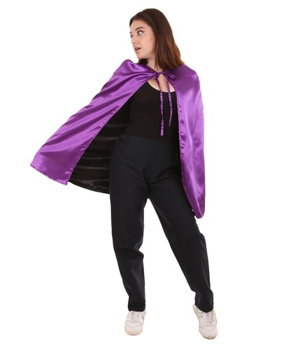 Adult Women's Reversible Vampire Cape Lilac and Black Costume HC-803 - Picture 2 of 8