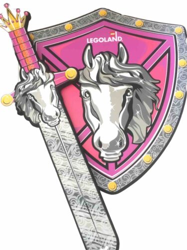 Lego Legoland Foam Pink & Gray Princess Knight Horse Shield and Sword 2020 Used! - Picture 1 of 7