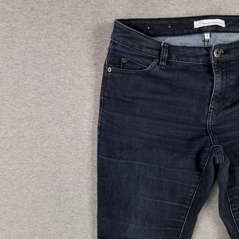 French Connection Size 4 UK Style Jeans Ankle Zippers Long Length Skinny Modern - Image 3 of 4