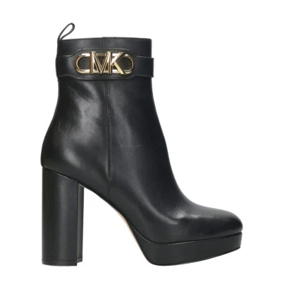 MICHAEL KORS PARKER PLATFORM BOOTIE Femmes Cuir Bottines Bottes Noires NEUVES - Photo 1/4