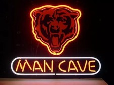 14"x10" Chicago Bears Man Cave Light Neon Sign Lamp Display Glass Wall Deocr LS