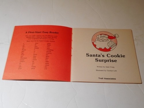 Vintage Santa's Cookie Surprise: A First-Start Easy Reader & Cassette 1989 Troll - Imagen 3 de 12
