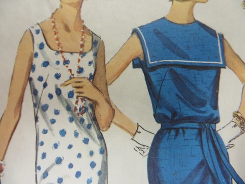 Vintage 60's Simplicity 5876 SAILOR-COLLAR DRESS Sewing Pattern Woman Sz 12 - Picture 4 of 7