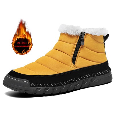 Brand New Men's Plush Snow Shoes Warm Fur Ankle Boots Outdoor Non-slip Sneakers