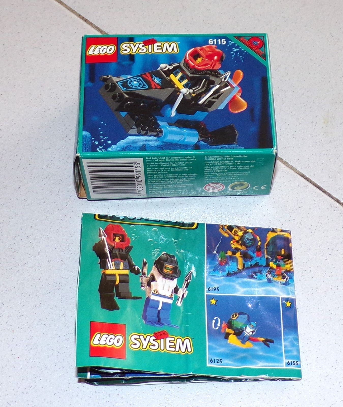LEGO System 6125 solo Box e catalogo AQUAZONE SHARK SCOUT 1995