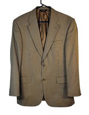 JOS A BANK 41R Signature Gold Sport Coat Silk Wool Blend Brown/Gold Houndstooth
