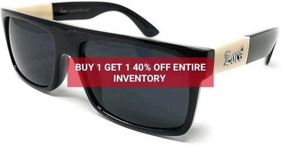 LOCS Thic Frame Gangster Black Shades Mens Designer Sunglasses Cholo Dark Lens