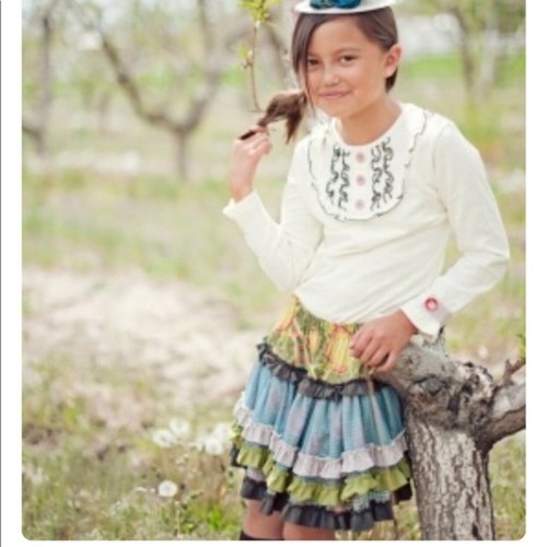 Matilda Jane Ava Skirt You & Me 8 layered tulle ruffle vintage full twirl - Picture 2 of 5