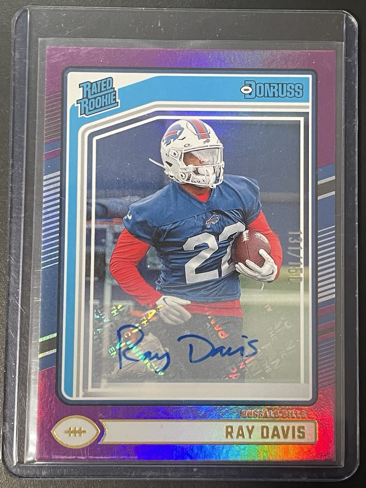 2024 Panini Donruss Ray Davis Rated Rookie Purple Auto Autograph /150 #316 Bills