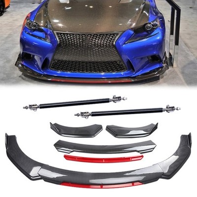 Carbon Fiber Red Front Bumper Lip Spoiler Splitter For Lexus IS200t IS300 IS350