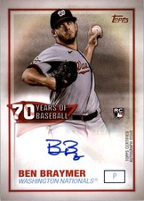 2021 Topps 70 Years of Baseball Autographs #70YABBR Ben Braymer S2 Auto - BB