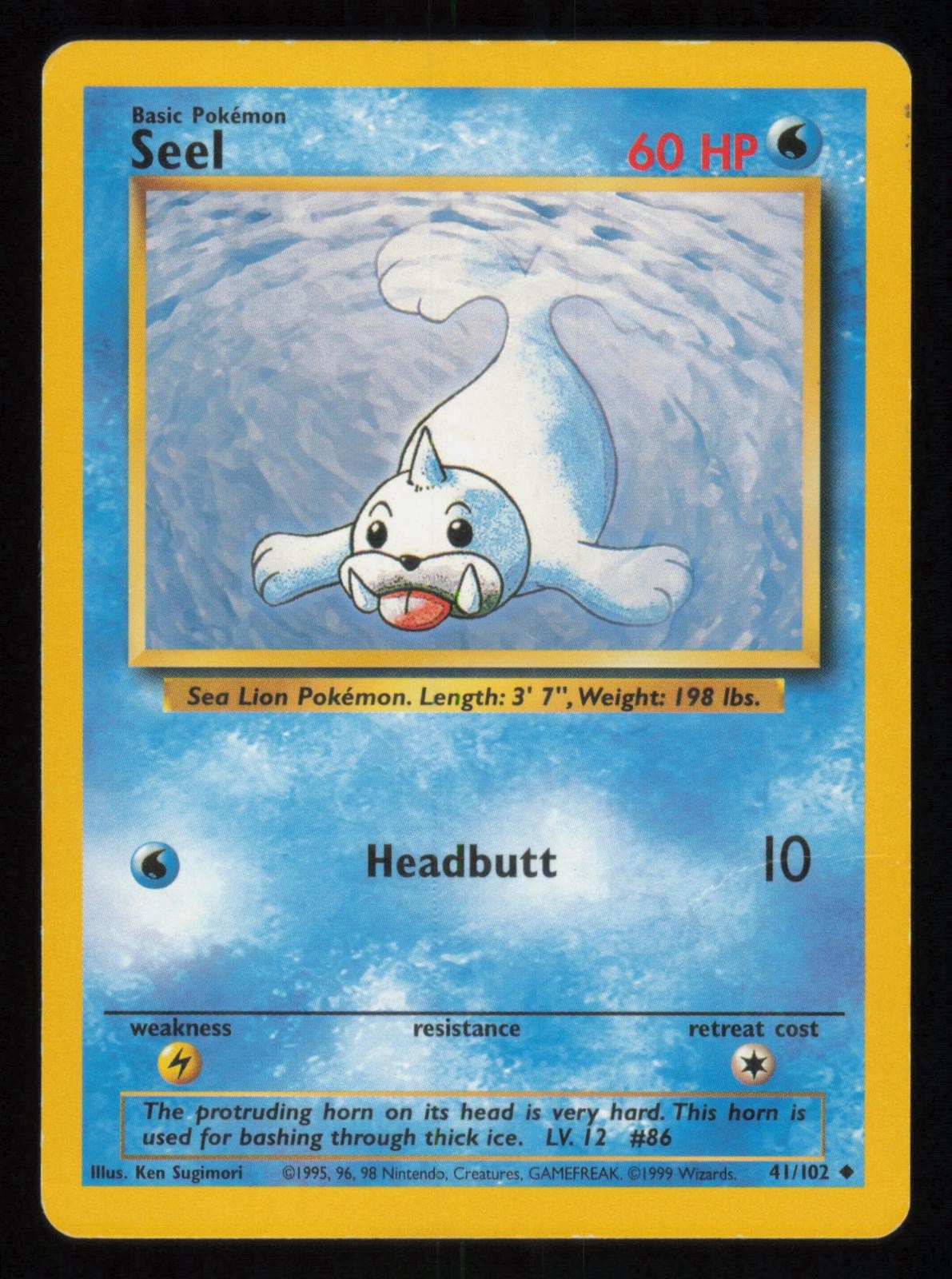 SEEL 41/102 UNCOMMON BASE SET UNLIMITED MP POKEMON