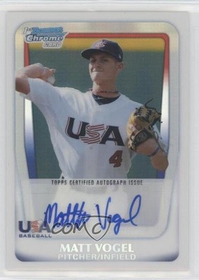 2011 Bowman Draft Chrome USA 16U National Team Refractor Matt Vogel Auto 5e4