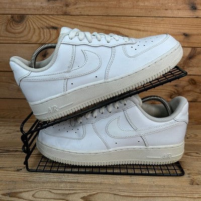 Nike Schuhe Damen Größe UK 6 Air Force 1 Triple Weiß Leder Freizeit Turnschuhe AF1