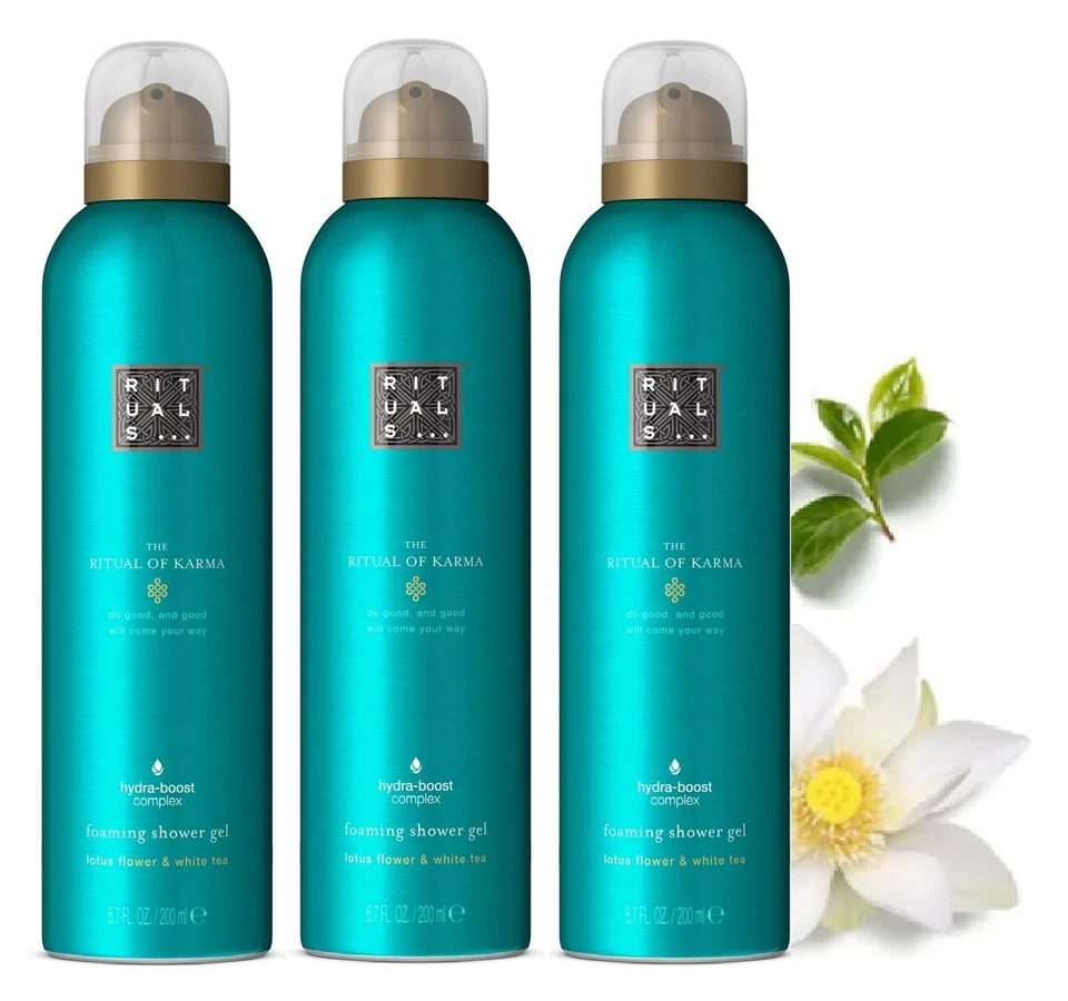 RITUALS The Ritual of KARMA 600 ml Foaming Shower Gel Neu 3 x 200ml Duschschaum