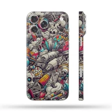 Phone Skin/Phone Wrap For iPhone, Samsung, Android Printed Leather Graffiti Retr