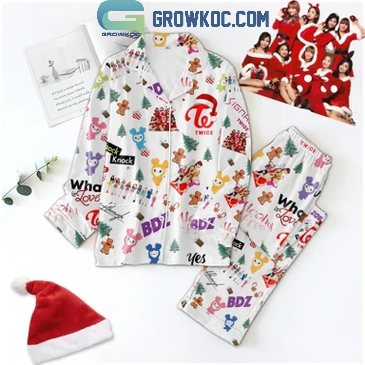 Twice Merry Christmas What Love 2024 Cozy Polyester Pajama Set