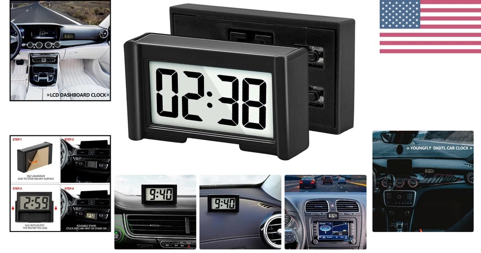 Self-Adhesive Digital Clock for Car with Stopwatch – Durable & Travel-Friendly - Image 2 of 4