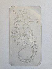 1980's Vintage Tattoo Flash Acetate 3x6 Seahorse Sea Creature