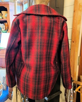 1930s Woolrich Buffalo Plaid Mackinaw Hunting Coat, Jacket and