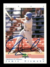 1992 Classic Best  57 Jamie Dismuke  signed auto autograph  blue sharpie BXCP59