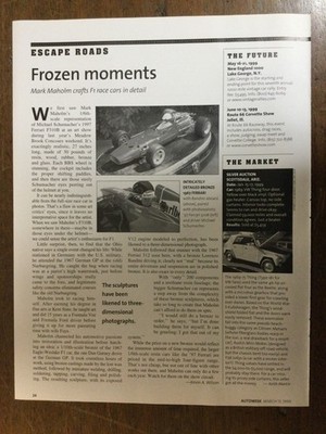 AW 393 Article Escape Roads Bronze Models Mark Maholm F1 Race Cars 1 page