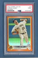 2022 Topps 1st Edition Aaron Ashby RC #78 ORANGE #/75 - PSA 9 Brewers Rookie