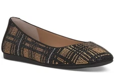Inc International Concepts Womens Black & Gold Rhinestone Flats Sz 6.5 Juney New