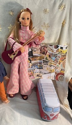 Ideal 1972 Harmony Doll, 22 all original w guitar VGC  w bonus VW bus, poster.