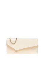 JIMMY CHOO Emmie Cream Patent Leather Clutch New Authentic
