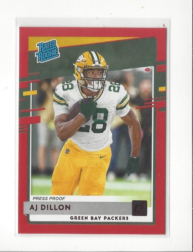 2020 Donruss Press Proof Red #324 A.J. Dillon RR RC Rookie Packers Eagles
