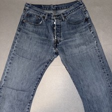 Levi  s 501 Vintage 90  s Era Button Fly Straight Fit Men  s 32X32 Blue Jeans