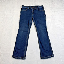 Duluth Trading Carpenter Jeans Women s Size 10 x 31 Dark Blue Workwear