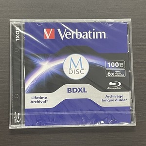 Verbatim M-DISC BDXL 100GB - Archival Grade Blu-Ray Optical Media - NEW