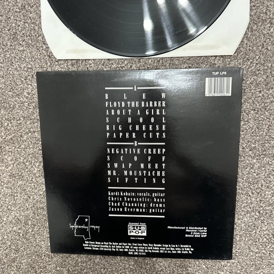 RARE LP VINYL NIRVANA ALBUM BLEACH TUPLP6 UK 1ST PRESS 1989 NICE COPY EX/EX - Image 3 of 4