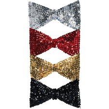 Rubies Silver White Sequin Bowtie