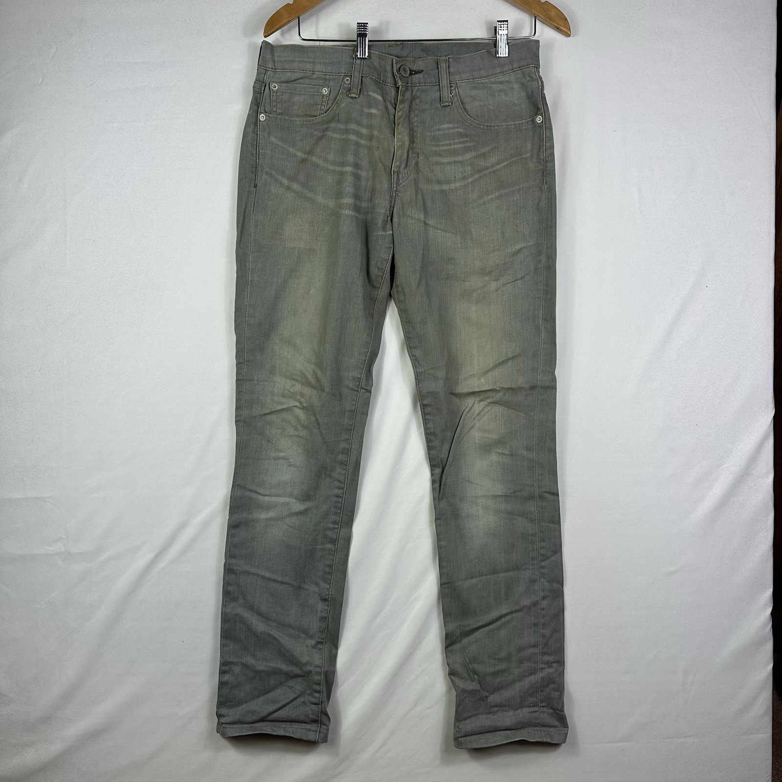 Levi's 511 Jeans Men’s 32x34 Gray Skinny Slim Fit Stretch Light Wash Denim