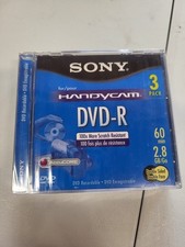 Sony Handycam Dvd-R 3 Pack 60min 2.8GB Double Sided Double Faced Discs SEALED