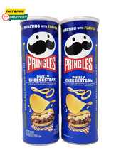 Pringles Potato Crisps Naturally Flavored Chips 5.5Oz Can, Pack of 2 Philly Che