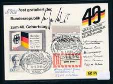E9230) Reco Card, RZ 5300 Bonn 1hh, So-Kte with SST 40 Years West Germany... 1989