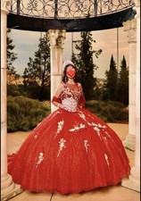 Morilee Quinceanera Sangria Burgundy Tulle Ball Gown Lace Corset Sz 2