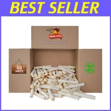 40-Pack 9-10" Natural Rawhide Rolls for Dogs
