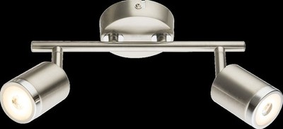 GLOBO COMORE LED Strahler Metall Nickel matt, 2x LED, warmweiß, 400 lm, 3000 K,