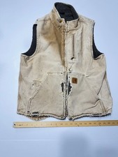 Worn Carhartt vest Men s Heavily Weathered Men s Medium Sherpa Lined