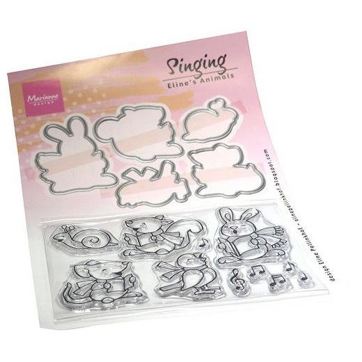 Marianne Design Clear Stamps & Cutting Dies - Eline‘s Animals Singing EC0196